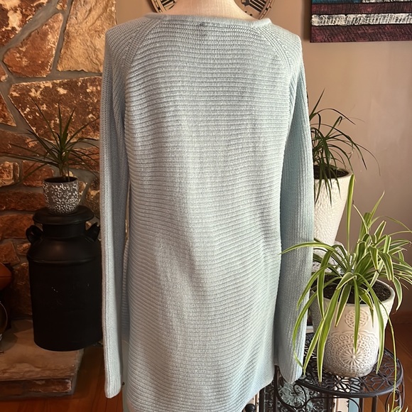 Ana Crewneck Sweater Criss-Cross Sleeve Detail Size XL Light Blue - Picture 8 of 13